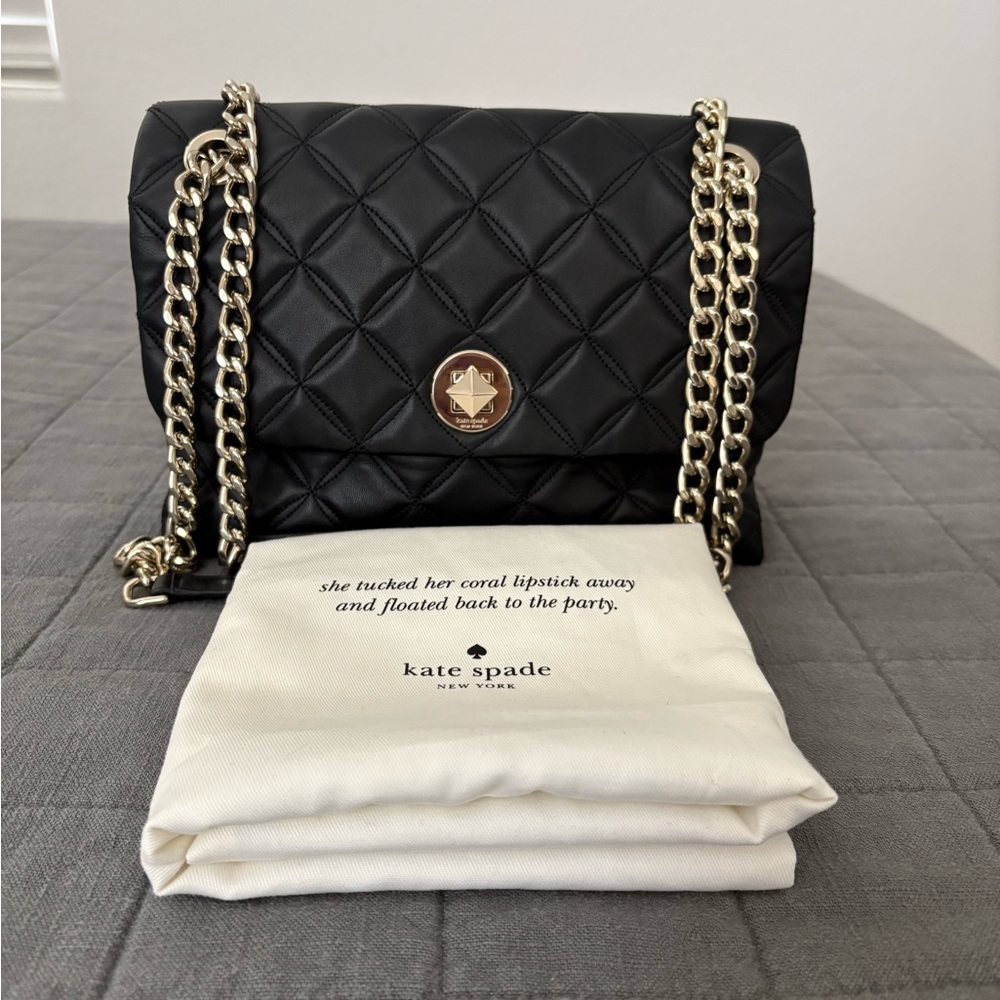 Kate Spade Black Quilted Leather Shoulder Bag